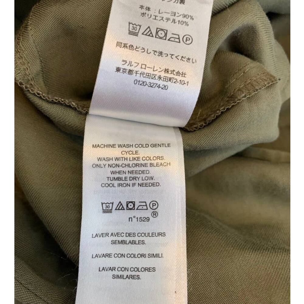 Lauren Ralph Lauren Twill Tapered Ankle Pant in Olive Fern Plus Size 16 - Picture 12 of 12